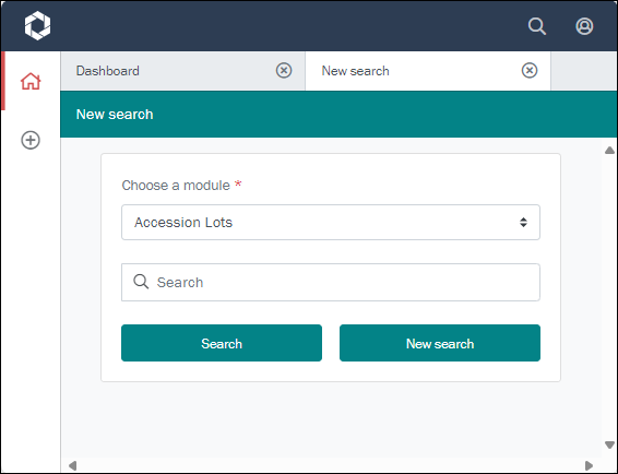 Click to enlarge Search workspace